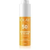 Kremy do twarzy - Olay Vitamin C Brighten & Glow fluid nawilżający z niacynamidem SPF 50+ 50 ml - miniaturka - grafika 1