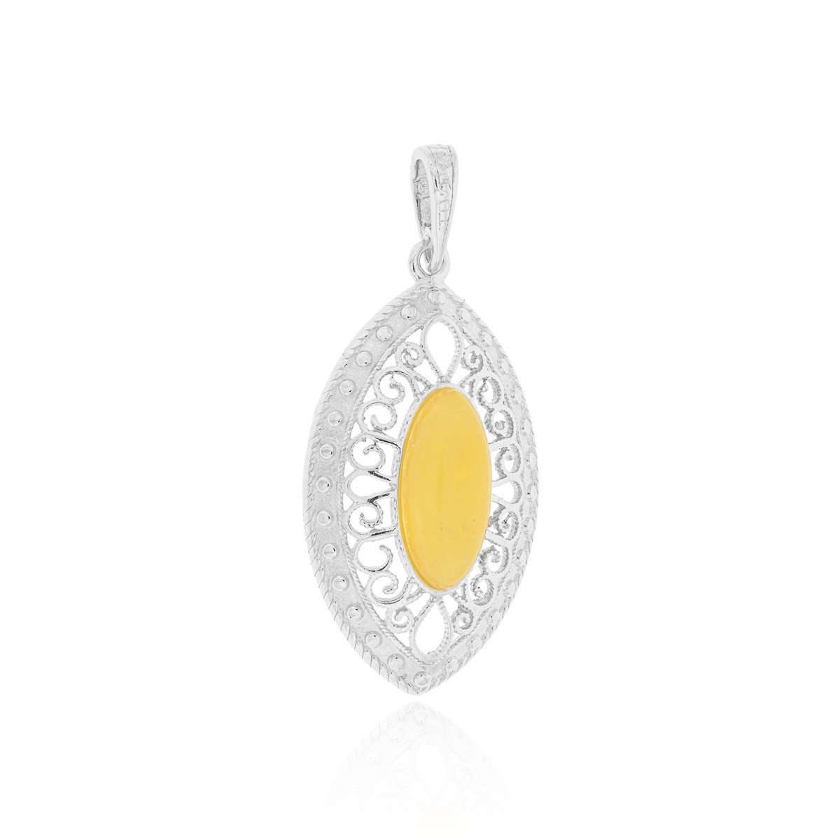 Srebrna zawieszka wisiorek z bursztynem pr. 925