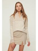 Swetry damskie - trendyol Sweter w kolorze beżowo-białym - miniaturka - grafika 1