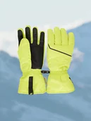 Rękawice narciarskie - 4F Rękawiczki narciarskie Thinsulate z membraną NeoDry męskie - żółte XL - miniaturka - grafika 1