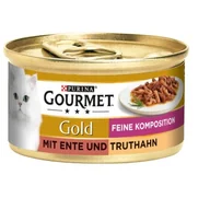Mokra karma dla kotów - GOURMET Gold Wyborna kompozycja 12 x 85 g Kaczka i indyk - miniaturka - grafika 1