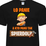 Koszulki męskie - Śmieszna Koszulka Bob Budowniczy L 3205 Czarna - miniaturka - grafika 1