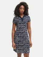 Sukienki - Tommy Hilfiger Sukienka codzienna 1985 Pique WW0WW49719 Granatowy Regular Fit - miniaturka - grafika 1