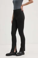Spodnie damskie - Calvin Klein spodnie damskie kolor czarny dzwony high waist K20K207171 - miniaturka - grafika 1