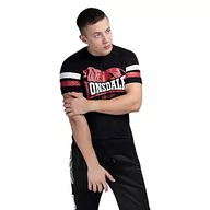 Koszulki męskie - Lonsdale Męski T-shirt Kilmington, czarny/czerwony/biały, XL - miniaturka - grafika 1