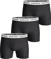 Majtki męskie - BJÖRN BORG bokserki męskie 3-pak - Spodnie, bawełna stretch, logo w pasie czarny/biały XL - miniaturka - grafika 1