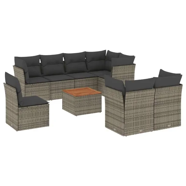 Zestaw mebli ogrodowych modułowych szary rattan PE 62 x 62 x 69 cm