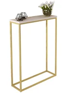 Konsole i sekretarzyki - Minimalistyczna konsola złoty + dąb sonoma G7-R65 - miniaturka - grafika 1