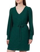 Sukienki - Vila Damska sukienka mini Vipaulina z dekoltem w serek L/S, zielony, L - miniaturka - grafika 1