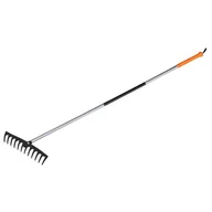 Grabie i motyki - Grabie proste 41 x 11 cm, 12 zębów, trzonek stalowy - miniaturka - grafika 1