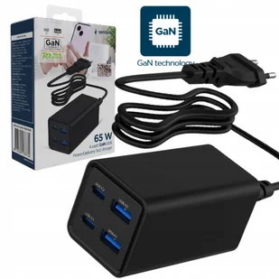 Gembird TA-UC-2A2C-PD65-01-BK ładowarka do urządzeń przenośnych Laptop, Smartfon Czarny Prąd przemienny Szybkie ładowanie Wewnętrzna - Ładowarki do telefonów - miniaturka - grafika 1