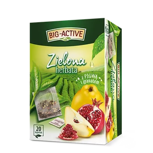 Bio-Active Big-Active Zielona herbata z pigwą i granatem 34 g (20 torebek) - Herbata - miniaturka - grafika 1