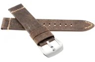 Akcesoria do zegarków - Skórzany pasek do zegarka 22 mm JVD R41002-22 brązowy - miniaturka - grafika 1