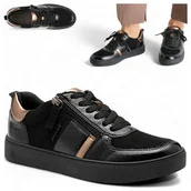 Półbuty damskie - Sneakersy Damskie SKÓRZANE Tamaris Półbuty Wygodne Wiosenne Sznurowane 39 - miniaturka - grafika 1