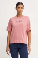 Koszulki sportowe damskie - Columbia t-shirt bawełniany kolor różowy - miniaturka - grafika 1