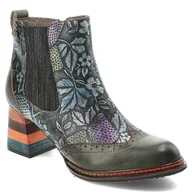 Botki damskie - Zielone Stylowe Botki Laura Vita Eleganckie Obuwie Damskie - miniaturka - grafika 1