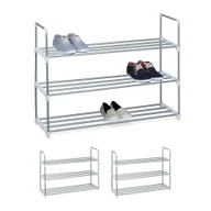 Szafki na buty - relaxdays 3 x stojak na buty metalowy 3 półki - miniaturka - grafika 1