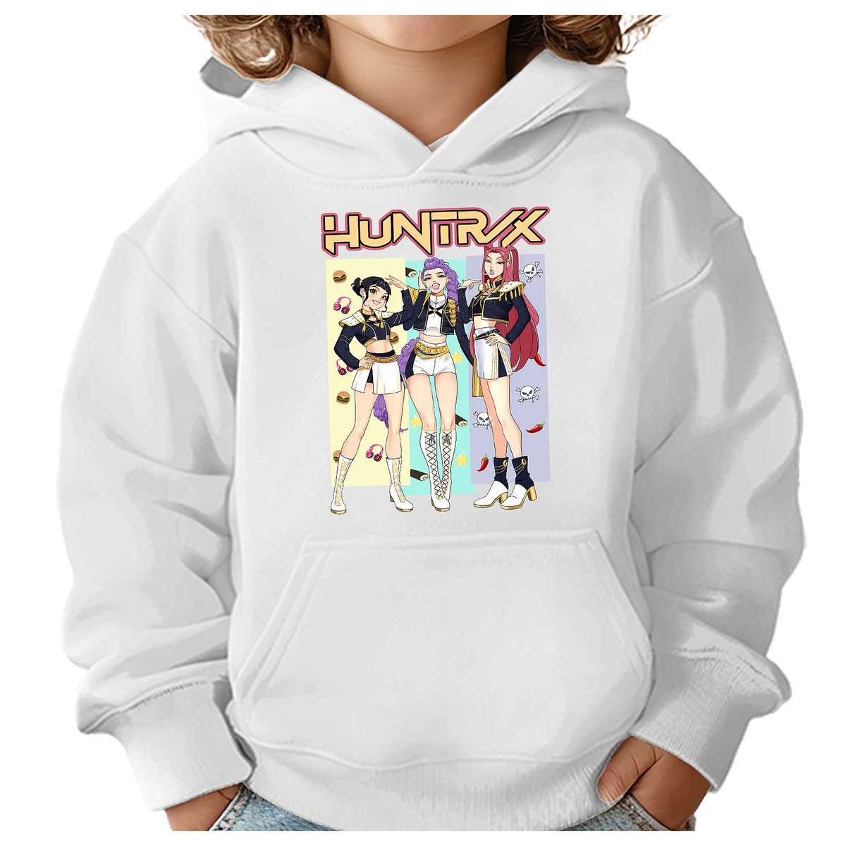 BLUZA DZIECIĘCA KPOP DEMON HUNTERS HUNTRIX 134-140 Z KAPTUREM BAWEŁNIANA