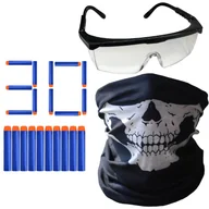 Zabawki militarne - Okulary Ochronne Do Nerf + Bandana + 30 Strzałki - miniaturka - grafika 1