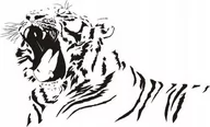 Naklejki na ścianę - Naklejka na ścianę tygrys - Dzikie koty 12, 80x48 cm - miniaturka - grafika 1