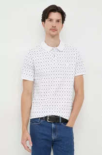 Koszulki męskie - Guess polo męski kolor biały wzorzysty - grafika 1