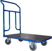 Wózki magazynowe - WiZ Wózek platformowy jednoburtowy, poręcz przykręcana. Wym. 800x500mm - miniaturka - grafika 1