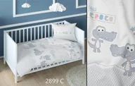 Pościel dla dzieci - Pościel bawełniana 140x200 krokodyle biała szara dziecięca zapinana na suwak KARO Bawełna Max - miniaturka - grafika 1