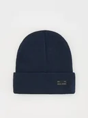 Czapki męskie - Reserved - Czapka beanie z naszywką - granatowy - miniaturka - grafika 1