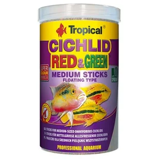 Pokarm dla ryb pływający Cichlid RedGreen Medium Sticks 1000 ml / 360 g Tropical - Pokarm dla ryb - miniaturka - grafika 1