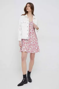 Pepe Jeans sukienka Pavana kolor czerwony mini prosta - Sukienki - miniaturka - grafika 1