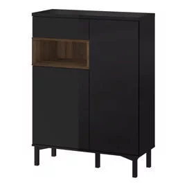 Tvilum Komoda wysoka Roomers, czarno-brązowa, 89x36x119 cm - Komody - miniaturka - grafika 1