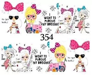 Naklejki wodne na paznokcie - nr 354 - Ozdoby do paznokci - miniaturka - grafika 1