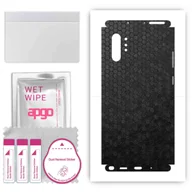 Szkła hartowane na telefon - Folia naklejka skórka strukturalna na TYŁ+BOKI do Samsung Galaxy Note 10+ 5G -  Plaster Miodu Czarny - apgo SKINS - miniaturka - grafika 1