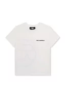 Koszulki dla chłopców - Karl Lagerfeld t-shirt bawełniany dziecięcy kolor biały z nadrukiem - miniaturka - grafika 1