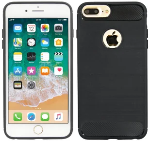 cofi1453® Etui silikonowe Carbon kompatybilne z iPhone 8 PLUS Etui TPU Miękkie etui na telefon komórkowy Pokrowiec ochronny Czarny - Etui i futerały do telefonów - miniaturka - grafika 1