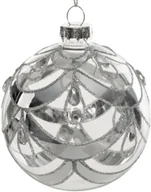 Bombki - Zestaw 4 szklanych bombek srebrny 8 cm elegancka dekoracja - miniaturka - grafika 1