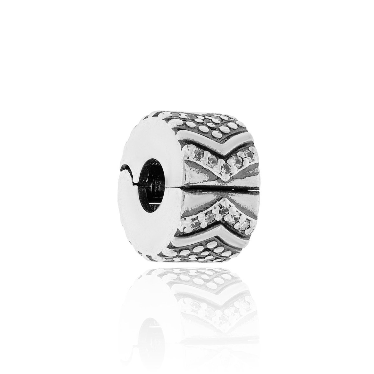 Srebrna zawieszka do bransoletki charms/klips cyrkoniami pr. 925