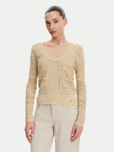 Guess Kardigan W5GR15 Z3E22 Beżowy Regular Fit - Swetry damskie - miniaturka - grafika 1