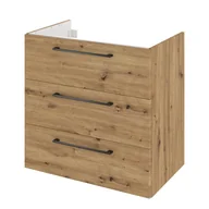 Szafki łazienkowe - Szafka pod umywalkę wisząca Remix 60x46x58 cm brązowa złoty dąb Sensea - miniaturka - grafika 1