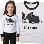 Piżamy dla dziewczynek - Piżama dziecięca Leniwy Pies Buldog Buldożek 86/92 - VoloDonum - miniaturka - grafika 1