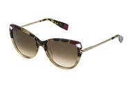 Okulary przeciwsłoneczne - Furla Damskie okulary przeciwsłoneczne Sfu515V, czarne/khaki/Havana + beżowe, 70 - miniaturka - grafika 1
