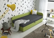 Łóżka - Tapczan młodzieżowy szary + zielony - Zafir - miniaturka - grafika 1