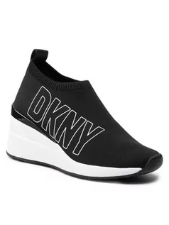 Slip on damskie - DKNY Sneakersy DKNY-Pavi-Slip On Wedge Czarny - grafika 1