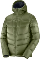 Kurtki i kamizelki sportowe damskie - Salomon Kurtka Salomon Transition Down Hoodie Olive Night C14295 - miniaturka - grafika 1