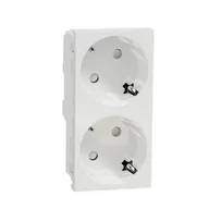 Gniazdka elektryczne - SOCKET OUTLET 2P+E. 16A 2XSCHUKO.WHITE - miniaturka - grafika 1