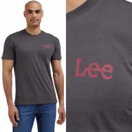 Koszulki męskie - Lee WOBBLY TEE Washed Black CZARNY T-SHIRT BAWEŁNIANA KOSZULKA REGULAR L - miniaturka - grafika 1