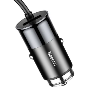 Enjoy Baseus Baseus Together ładowarka samochodowa 4.8A z wbudowanym kablem 2w1 Lightning + USB-C 1.2M czarny (CCALL-EL01) hurtel-44598-0 - Ładowarki samochodowe - miniaturka - grafika 13