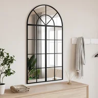Lustra - vidaXL Lustro ścienne, czarne, 60x110 cm, zakończone łukiem, żelazo - miniaturka - grafika 1