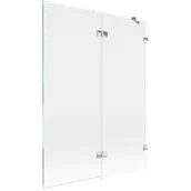 Parawany nawannowe - Mexen Lunar parawan nawannowy 2-skrzydłowy prawy 130 x 150 cm, transparent, chrom - 897-130-100-01-00-P - miniaturka - grafika 1