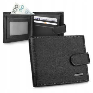 Elegancki PORTFEL Męski z Ekoskóry M.18 CZARNY Pako Jeans - Portfele - miniaturka - grafika 1